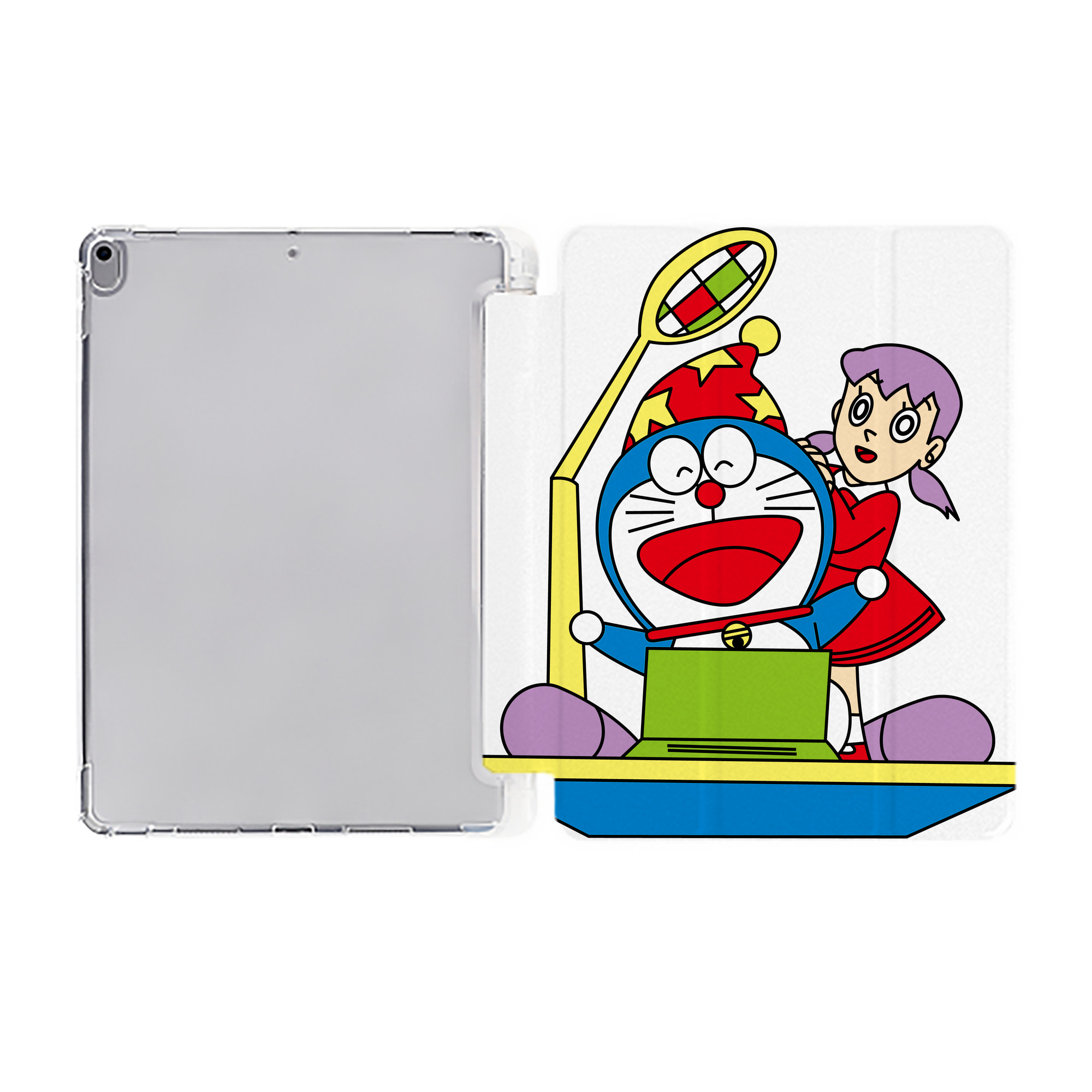 （画像用） ドラえもん みなもと しずか Doraemon Shizuka Minamoto IPad ケース ペン収納付き 三つ折りスタンド PUレザー×シリコン 対応機種9.5/10.5/10.9インチ